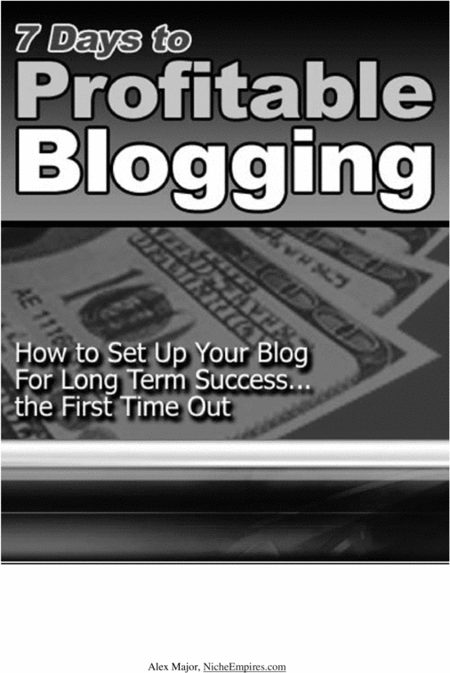 Product picture 7 days to profitible blogging 